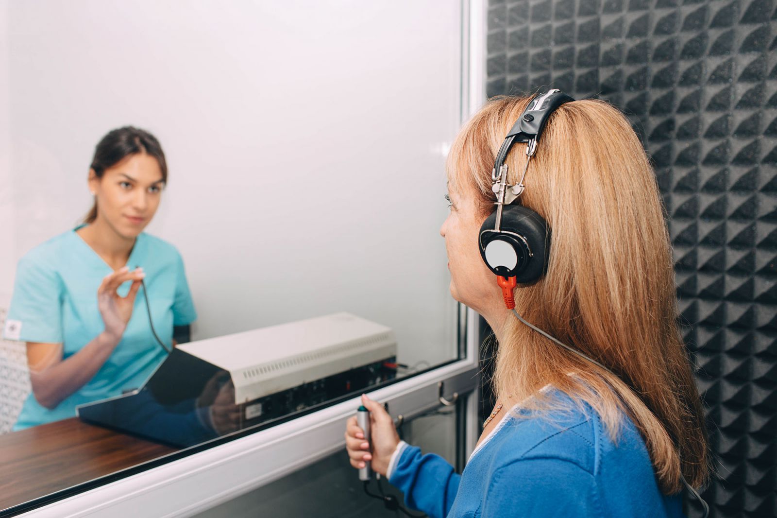 Audiology technician doing training