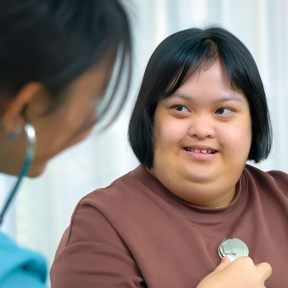 Woman in doctor's office